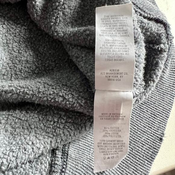 Aerie The Happiest Oversized Crew Sweatshirt Dark Grey - Picture 8 of 8